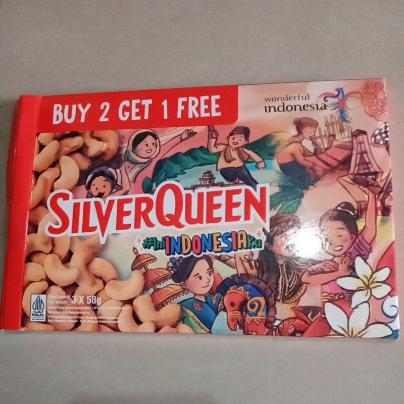 

Silverqueen buy 2 get 1 free (3*55 gram) free custom ucapan