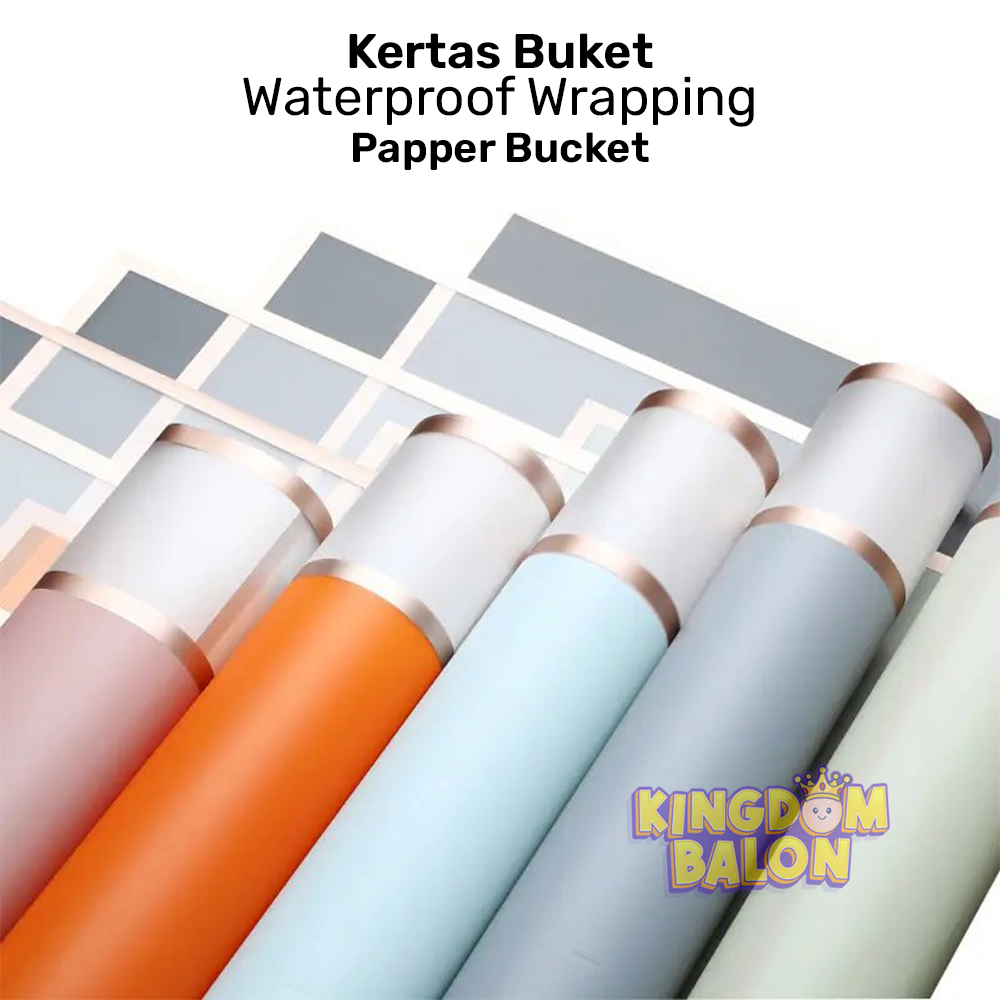 Kertas Flower Wrapping Gold Line Color Transparant / Kertas Buket