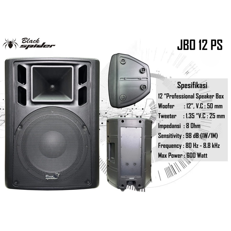 Blackspider Speaker Pasif 12 inch Black Spider Pasif 12 inch BlackSpider JBO 12 PS Black Spider