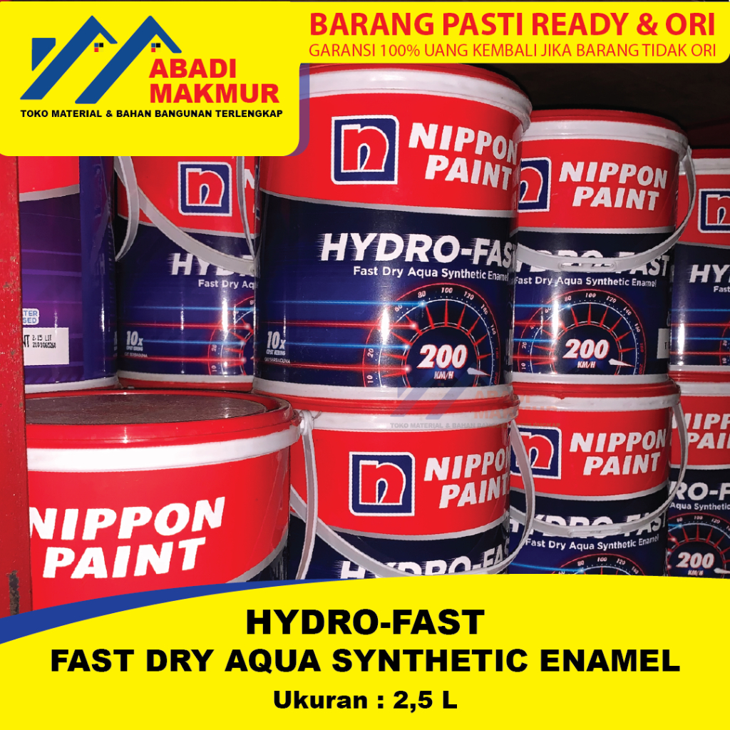 Nippon HydroFast Cat Tembok Kayu Besi 2.5 Liter Putih