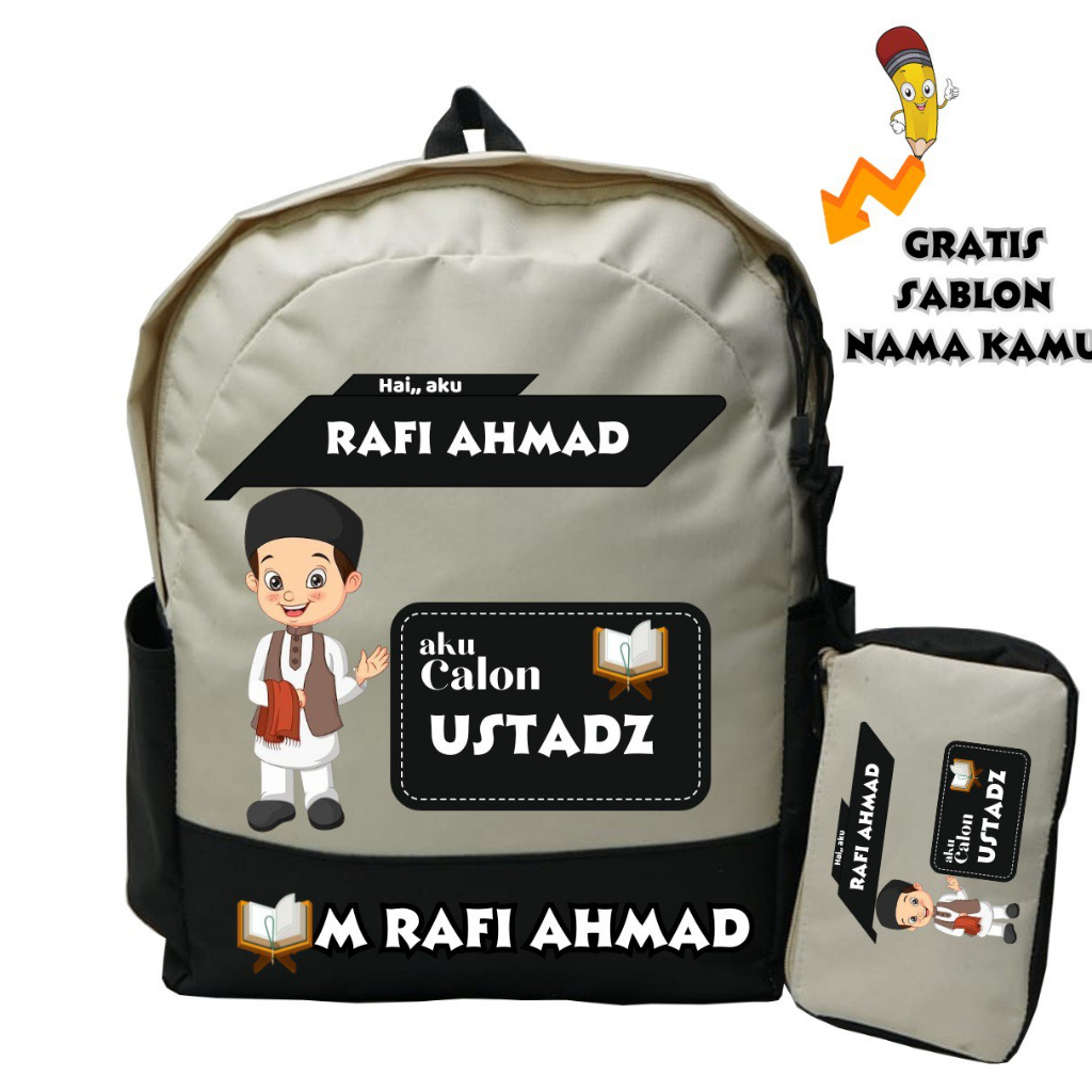 Sheku Tas Anak Lokal Ustadz Untuk TK-SD Gratis Request Nama + Cita-cita Buah Hati