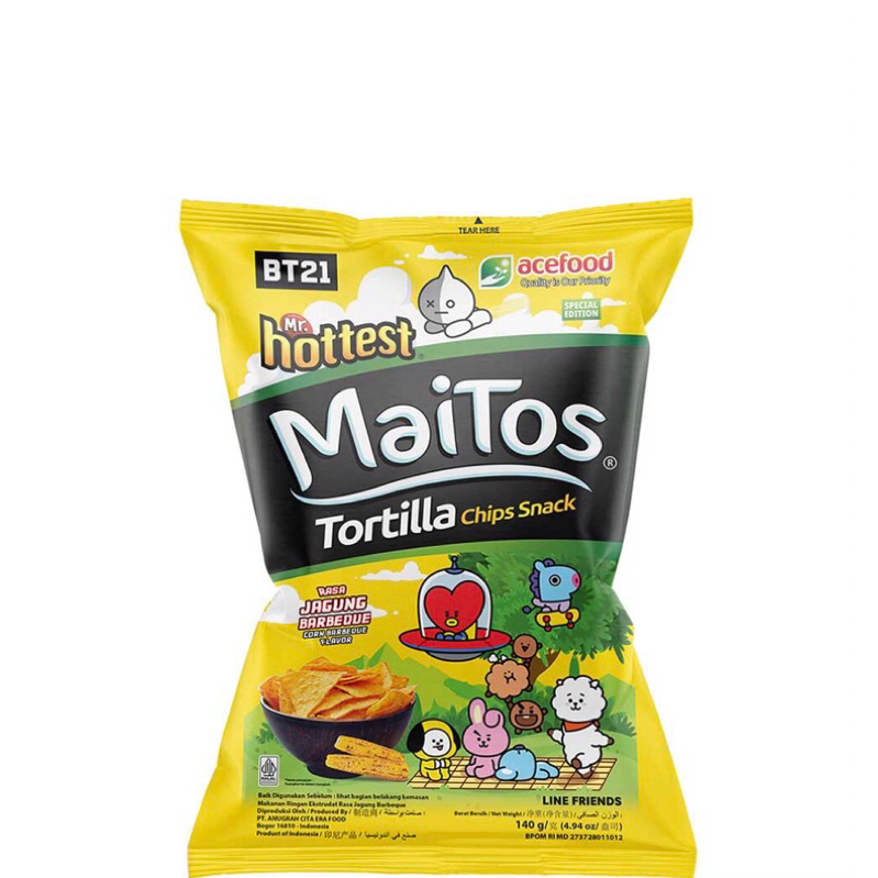 

Promo Mr hottest Maitos tortilla chips snack 140g jagung barbeque sambal Balado