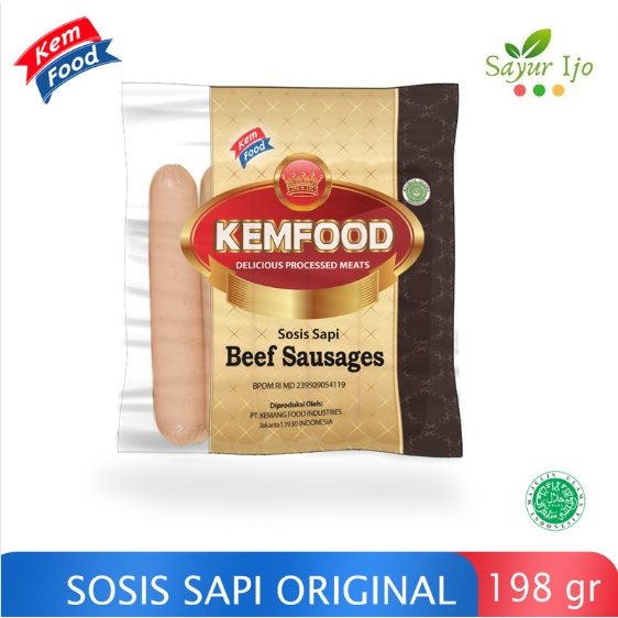 

KEMFOOD Sosis Sapi Original 198 Gram / Pack Fresh Frozen Beef Sausage Daging Asli HALAL