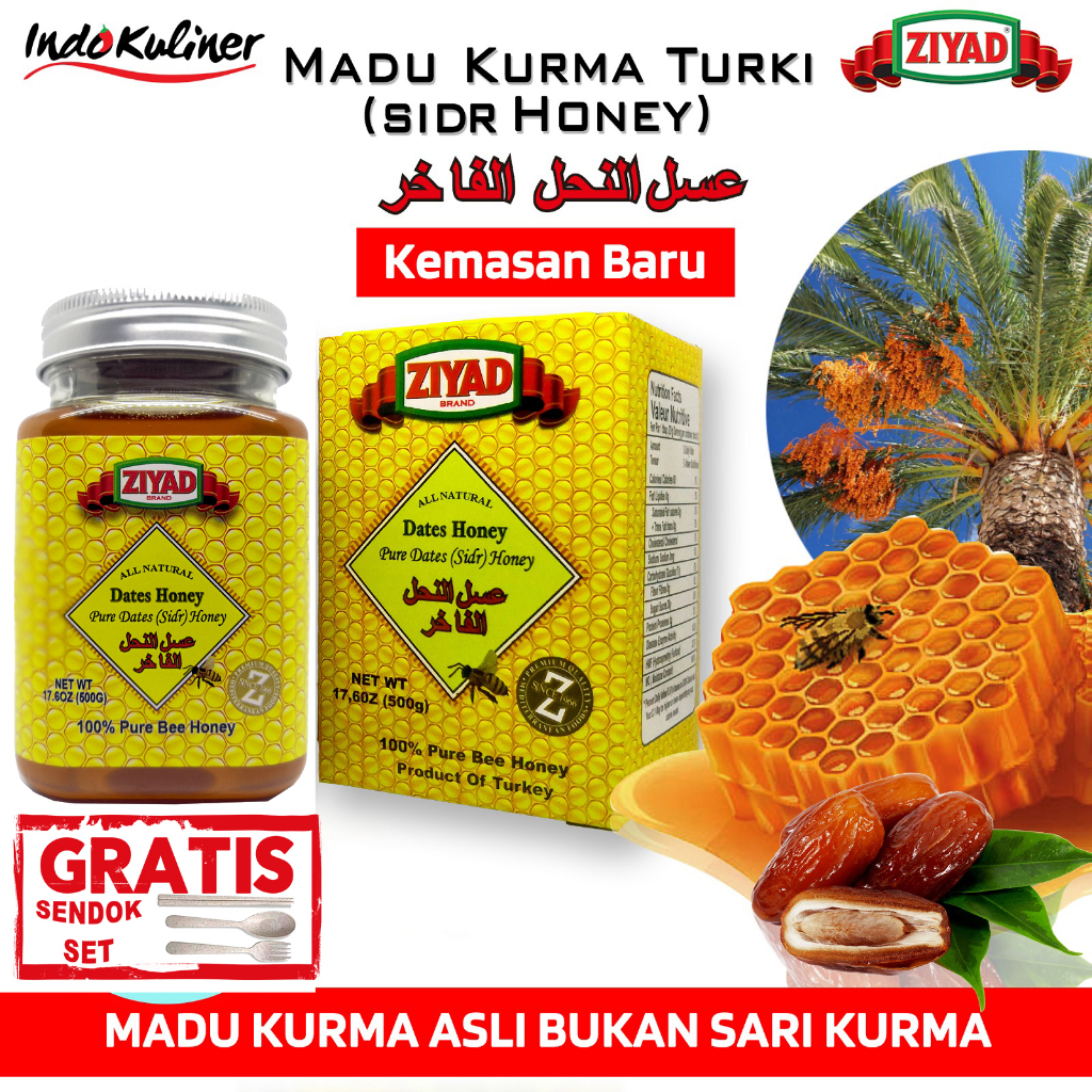 

Indokuliner Ziyad Madu Kurma 500 Gram Nektar Bunga Kurma Asli Murni