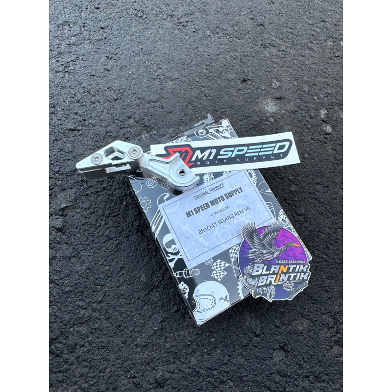 Klem kabel selang cnc untuk shock ninja RR R shock tiger depan merk m1speed breket selang rem v4 m1s