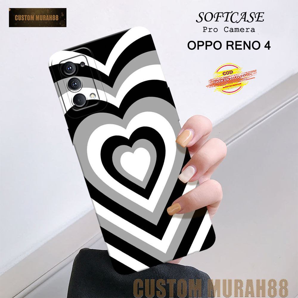 Case Oppo Reno 4 Terbaru - Fashion Case LOVE - Casing Hp Oppo Reno 4 - Softcase Pro Camera Oppo Reno