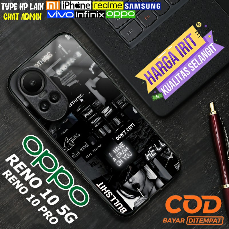 Softcase Glass kaca Oppo Reno 10 5G - Reno 10 Pro [E621] Case HP Oppo Reno 10 5G/Reno 10 Pro - Casin