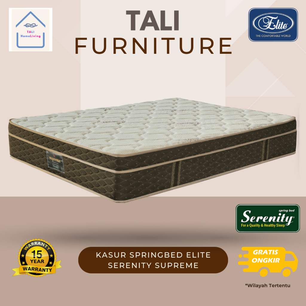 Kasur Elite Serenity Supreme 120 x 200 Plush Top / Matras / Spring Bed Elite Serenity