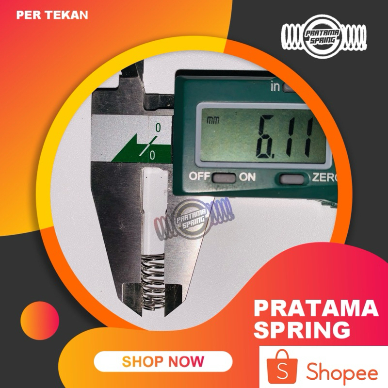 Per Pegas Tekan OD 6 mm Kawat 0,5 mm Stainless Panjang 12 mm