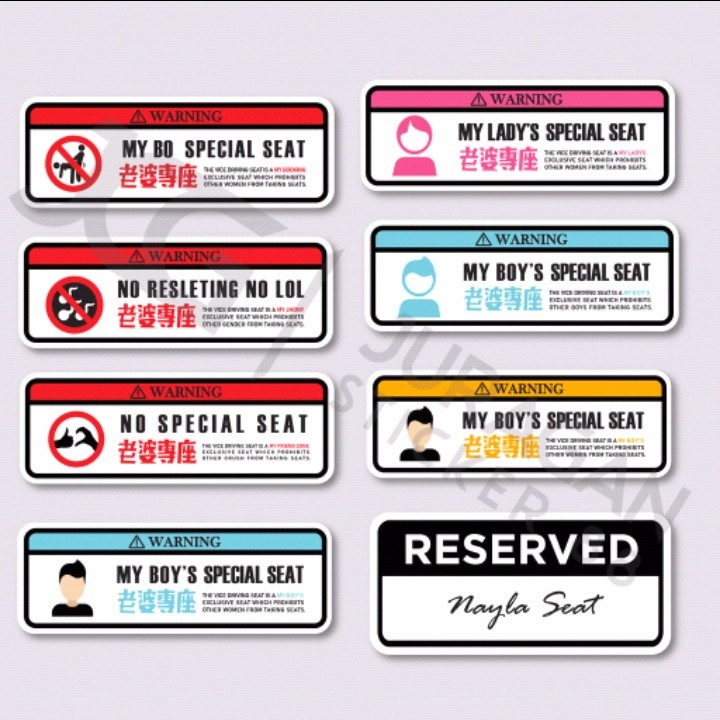 

STICKER SPECIAL SEAT (Sticker bucin)