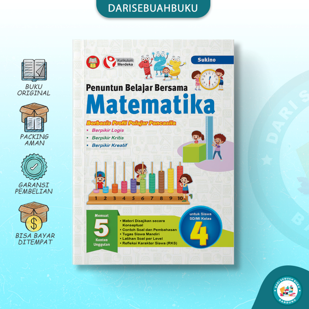 Buku MATEMATIKA SD Kelas 4 - Sukino - Kurikulum MERDEKA - Buku Pelajaran SD/MI