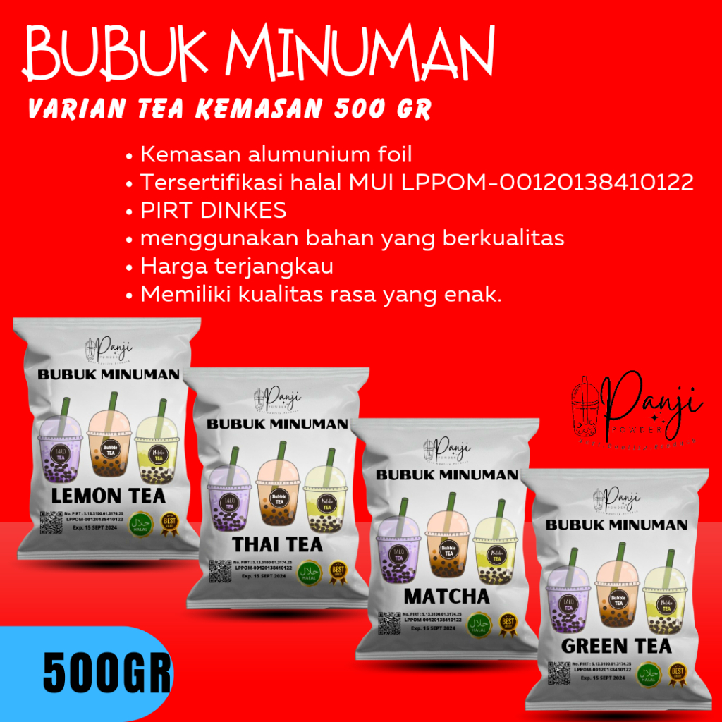 

BUBUK MINUMAN RASA 500 GRAM ALL VARIAN BEST SELLER SERBUK MINUMAN KEKINIAN BUBUK MINUMAN BOBA POWDER MINUMAN PREMIUM BUBUK MINUMAN PREMIUM SERBUK MINUMAN ANEKA RASA BUBUK MINUMAN ANEKA RASA POWDER DRINK