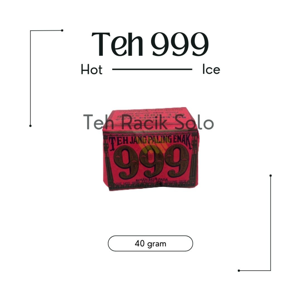 

Teh 999 1 pack/press isi 10 pcs (40gram) teh khas Solo