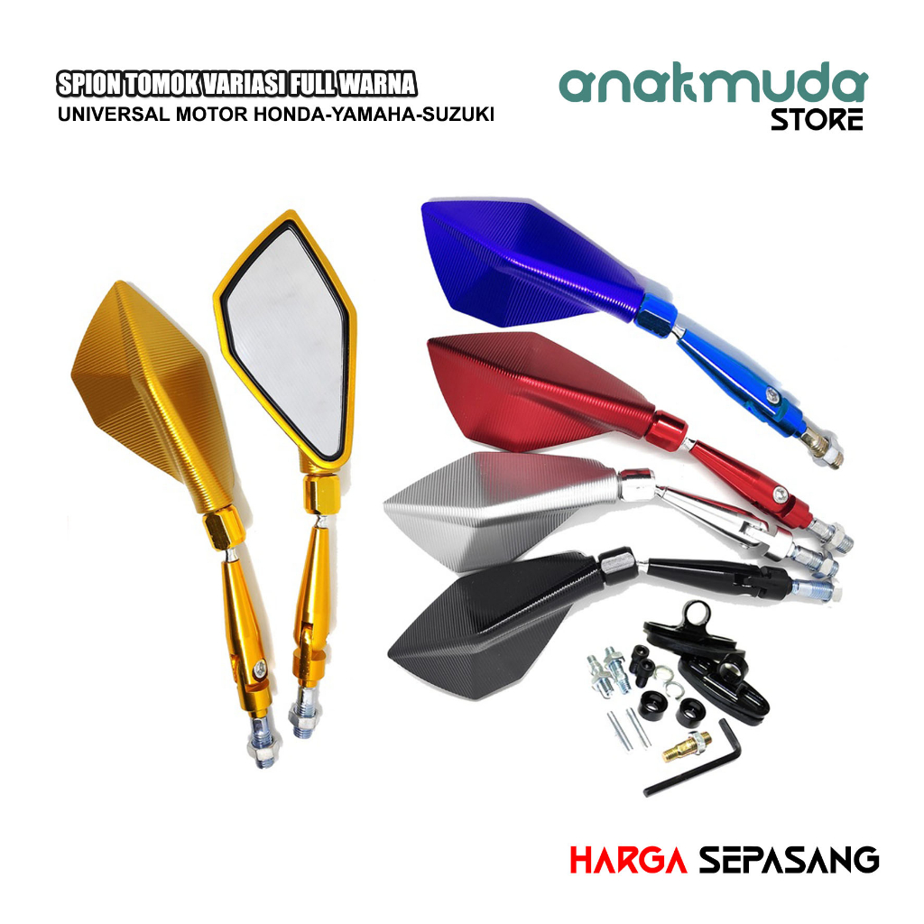 (ST01) Spion Tomok Lipat Variasi Full Warna CNC motor Vixion Nmax CB150 Satria FU Beat Vario R15