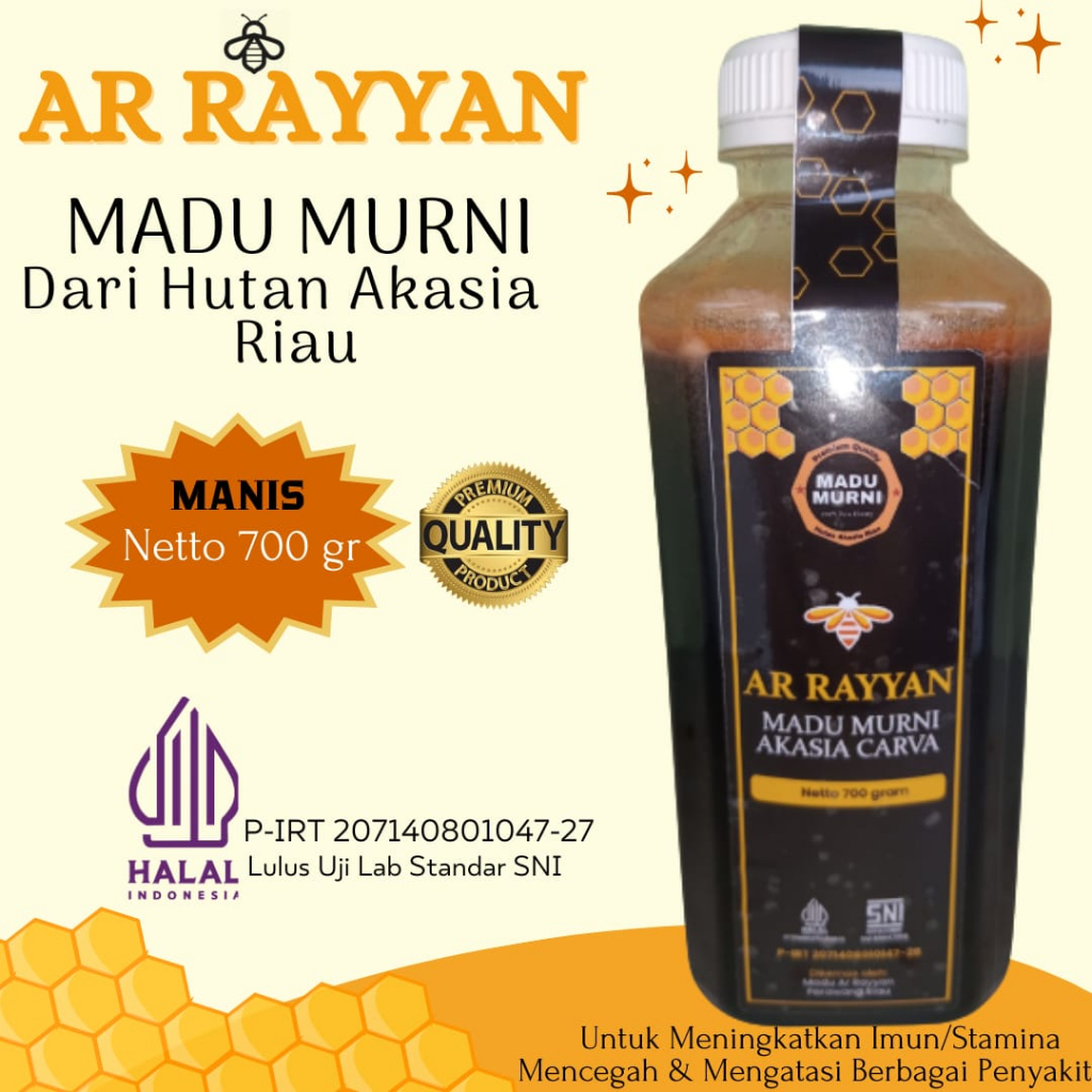 

Madu Murni Ar Rayyan 100% HALAL MUI Dari Hutan Akasia Riau