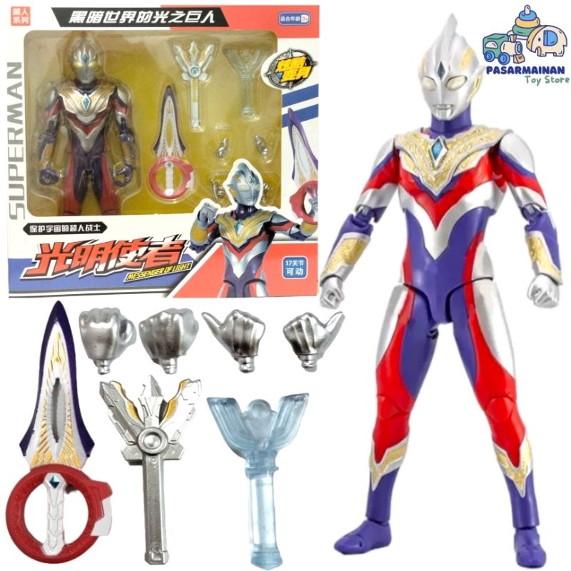 action Figure SHF Ultraman Trigger Multi Ultraman Z Ultra Belial Tiga Mainan Anak Ultramen