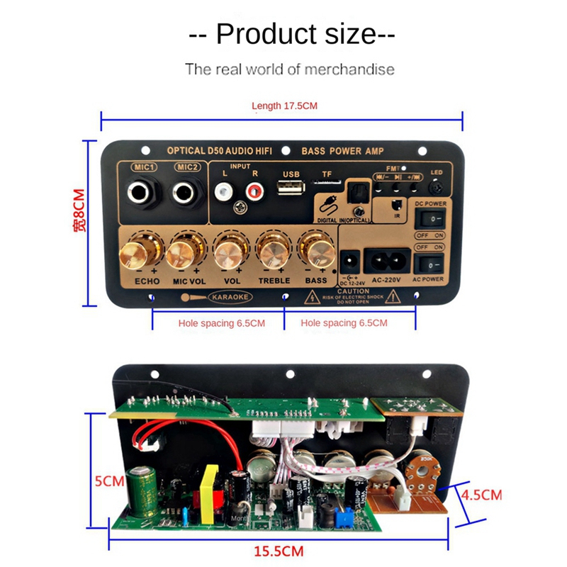 IGM-D50 DIY Amplifier Board 35-300W Power Amplifier Board Bluetooth 5.0 USB FM Subwoofer 8-12 Inch Digital Stereo Audio Power Amplifier 12V 24V 220V