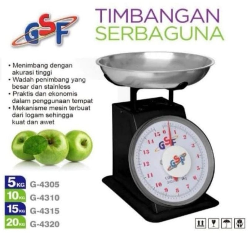 TERLARISS TIMBANGAN BUAH GSF 20KG/TIMBANGAN DUDUK BESI STANLIS 20KG/TIMBANGAN BUAH MANUAL