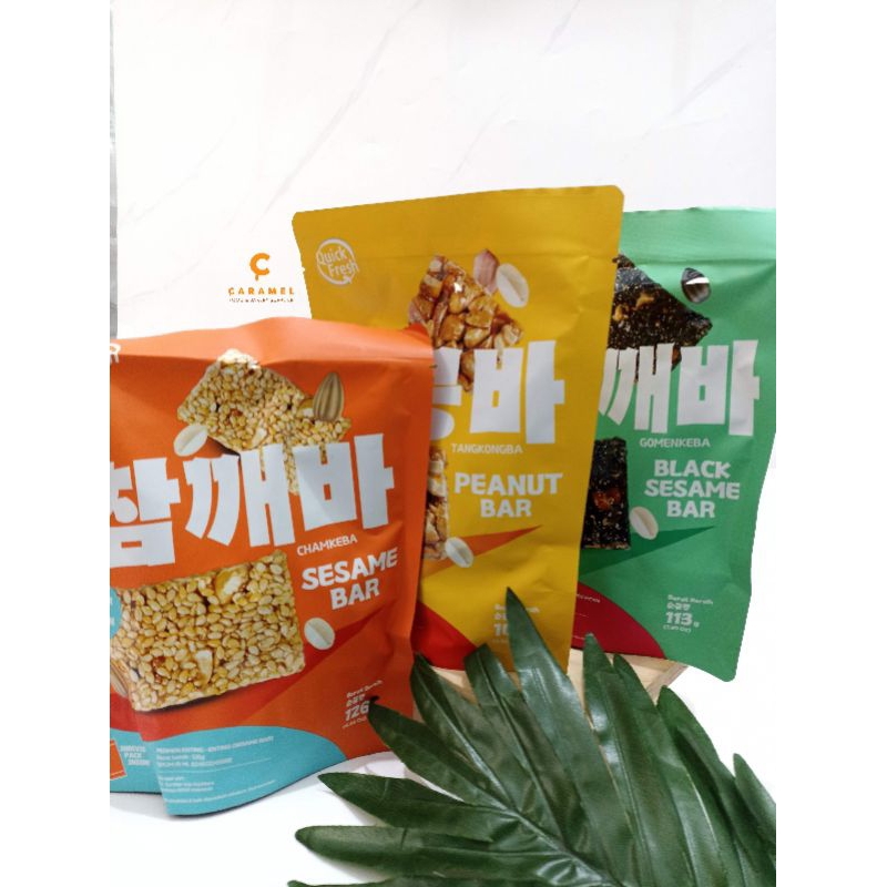 QUICK FRESH SNACK SESAME BAR PEANUT BAR - CHAMKEBA SESAME BAR/ TANGKONGBA PEANUT BAR/ GOMENKEBA BLAC