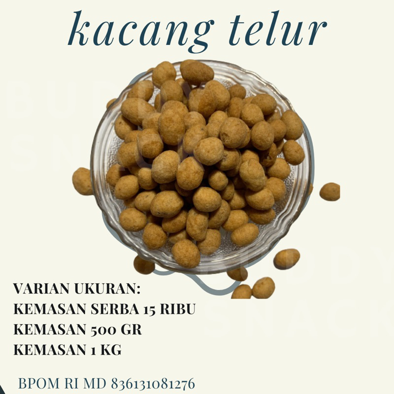 

1 KG KEMASAN CEMILAN KACANG TELUR RASA MANIS DAN RENYAH