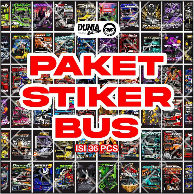 

ISI 36 PCS STICKER BUSMANIA HOLOGRAM ANTI AIR TERMURAH