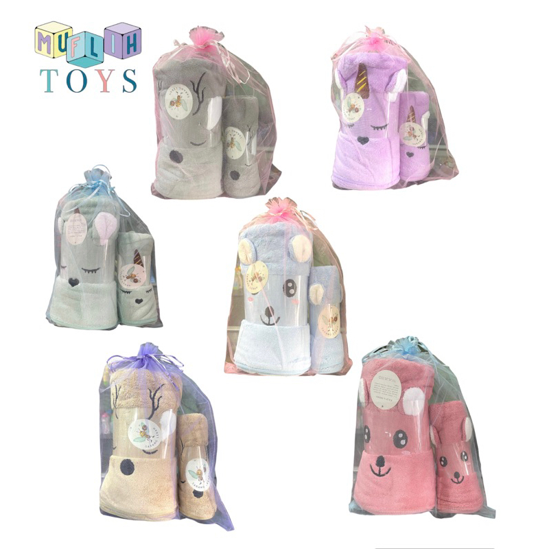 Handuk Bayi Mandi Premium Kuping Timbul Bayi / Anak Bordir Lembut / Handuk Mandi Sarang Lebah / Hamp