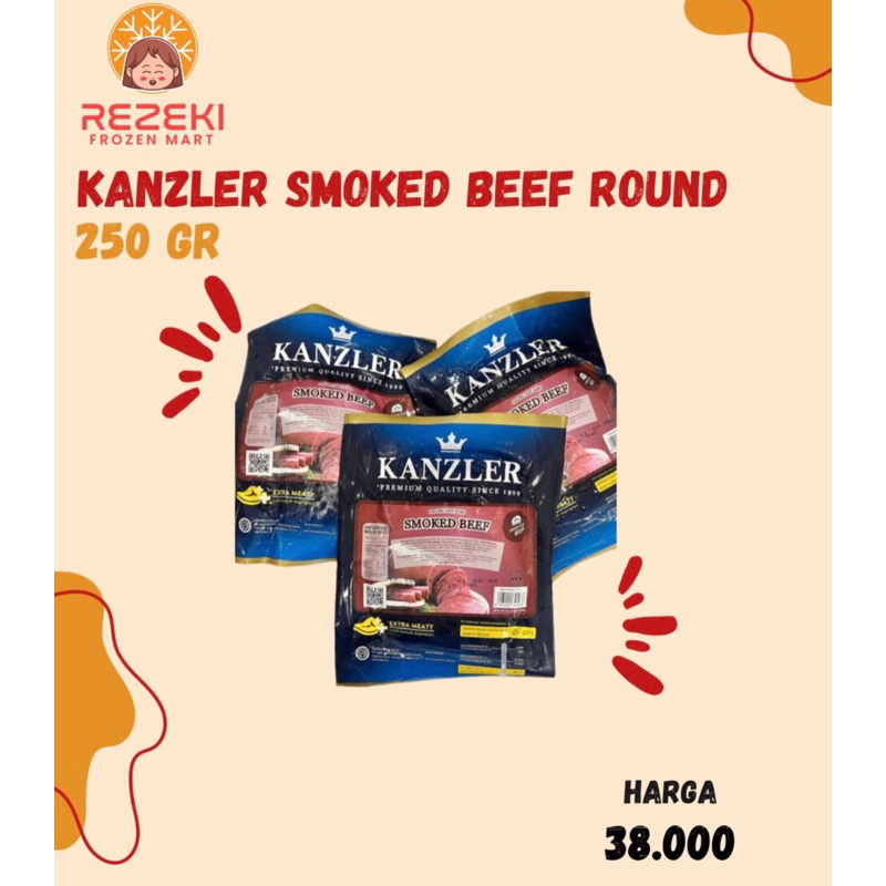 

Kanzler Smoke Beef Round 250 Gr | Daging Ham Sapi Asap | Frozen Food Murah