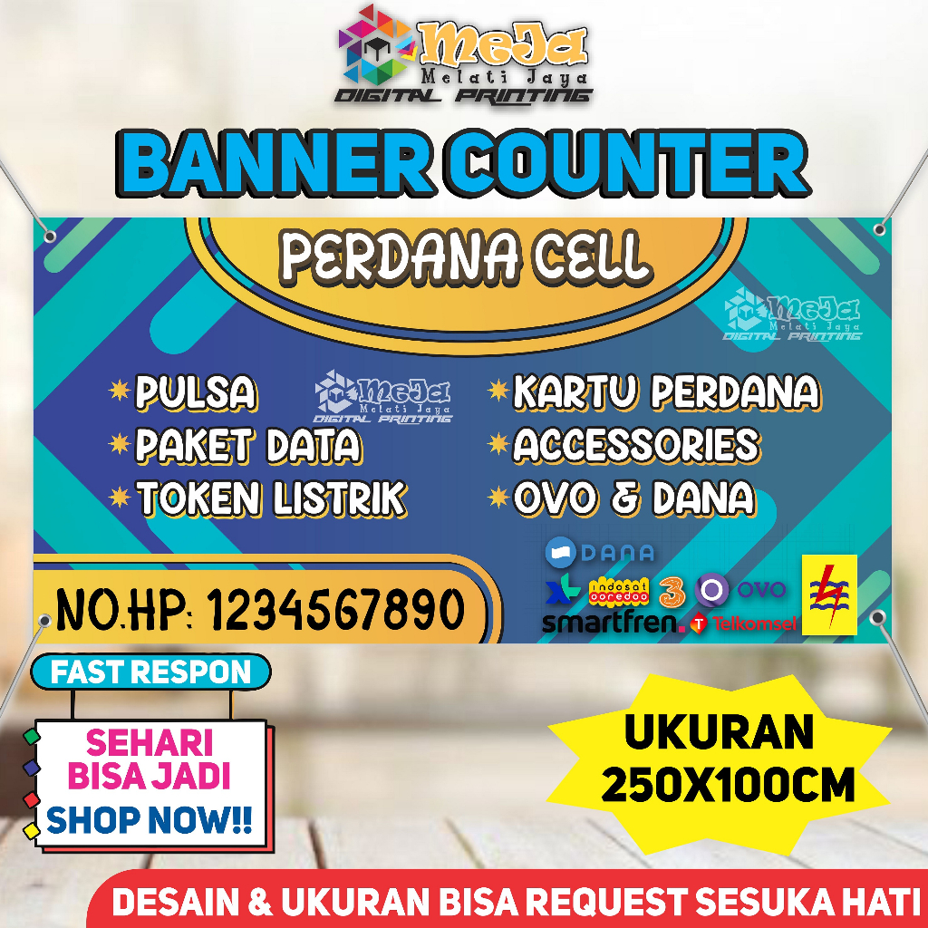 BANNER COUNTER, KARTU PERDANA, TOP UP OVO/DANA,DLL