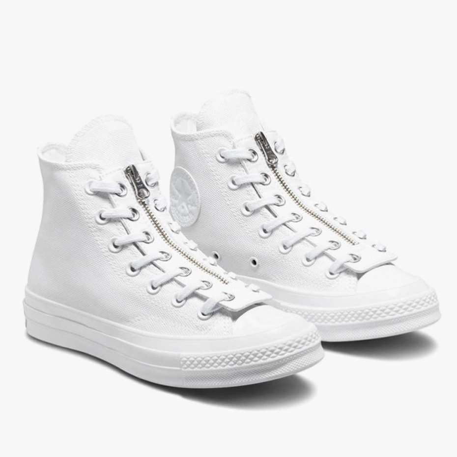 Sepatu Sneakers Wanita CONVERSE Chuck 70 High Zip White Prime Pink Original 571431C