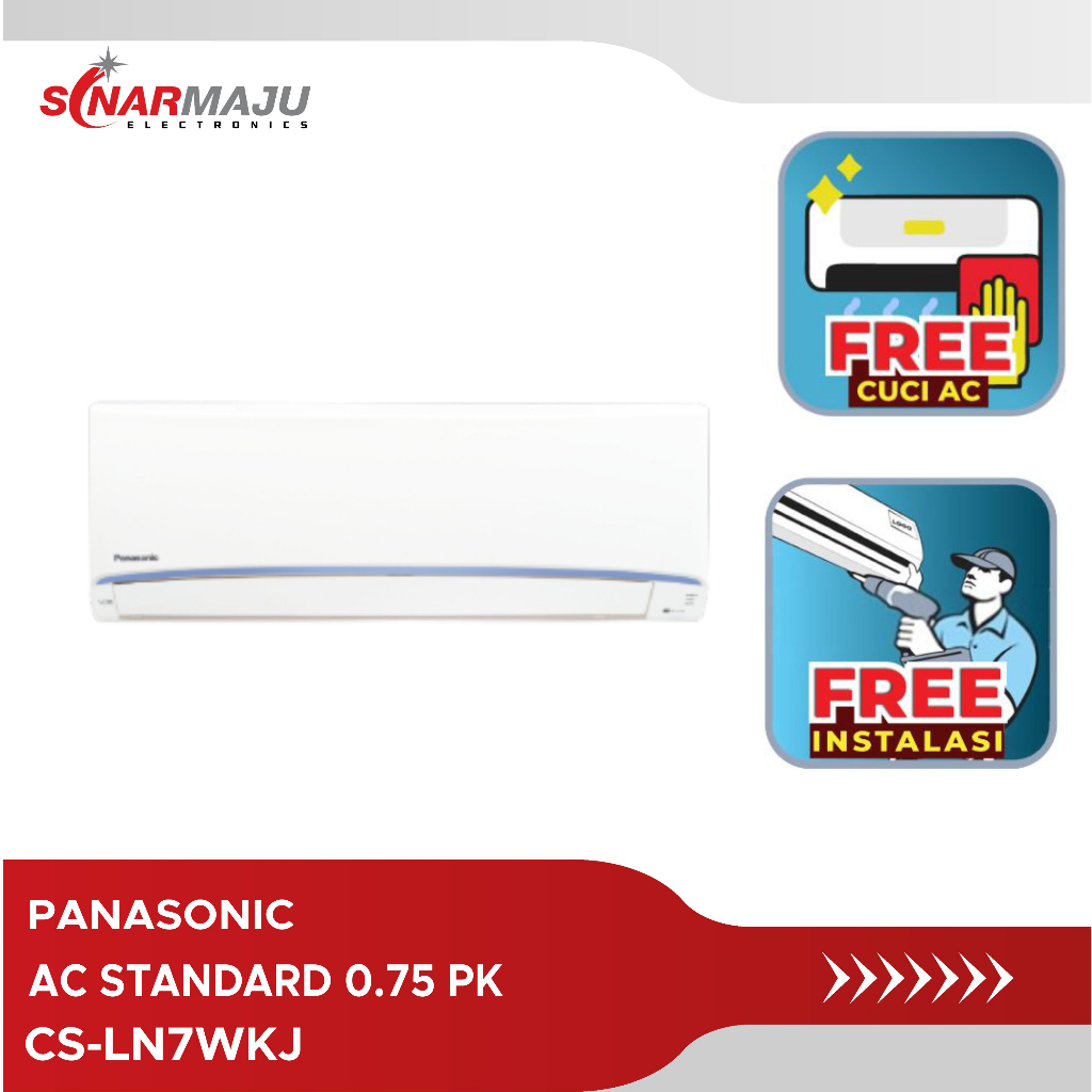 AC Standard Panasonic 0.75 PK  FREE INSTALASI CS-LN7WKJ CSLN7WKJ CS LN7WKJ