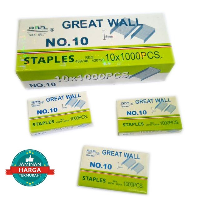 

ISI STAPLES GREAT WALL NO. 10 ORI (1 KARTON ISI 100 PACK)