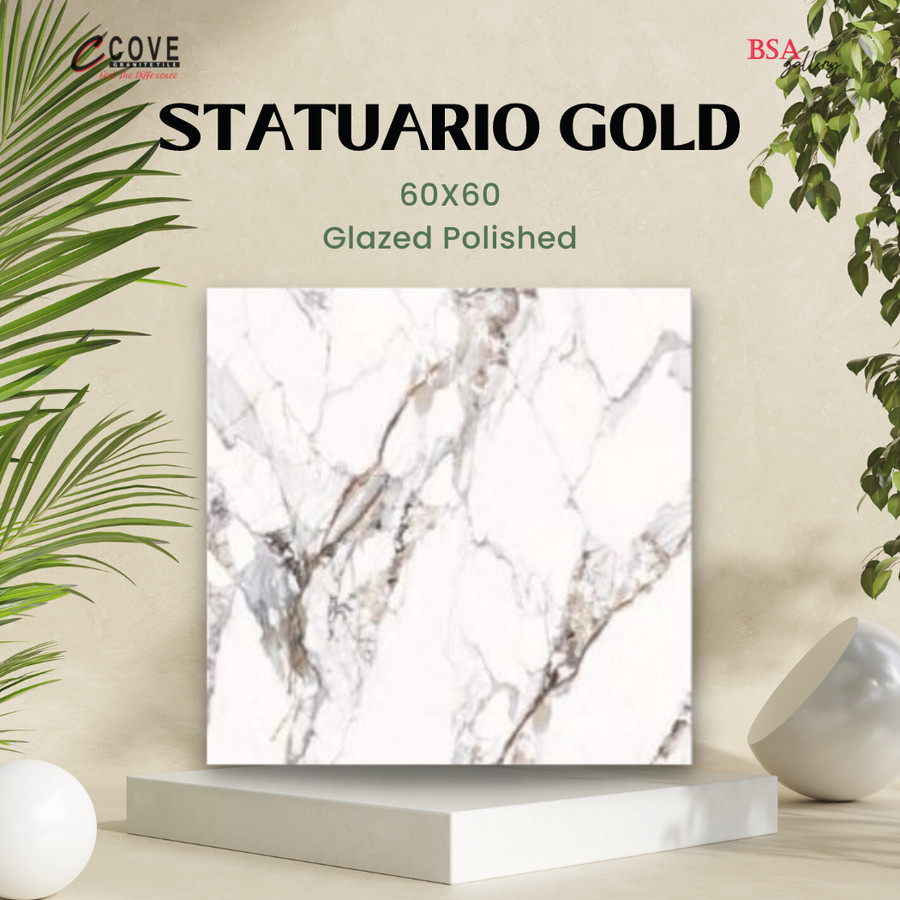 COVE GRANITE STATUARIO GOLD 60X60 / GRANIT LANTAI DINDING MOTIF MARMER