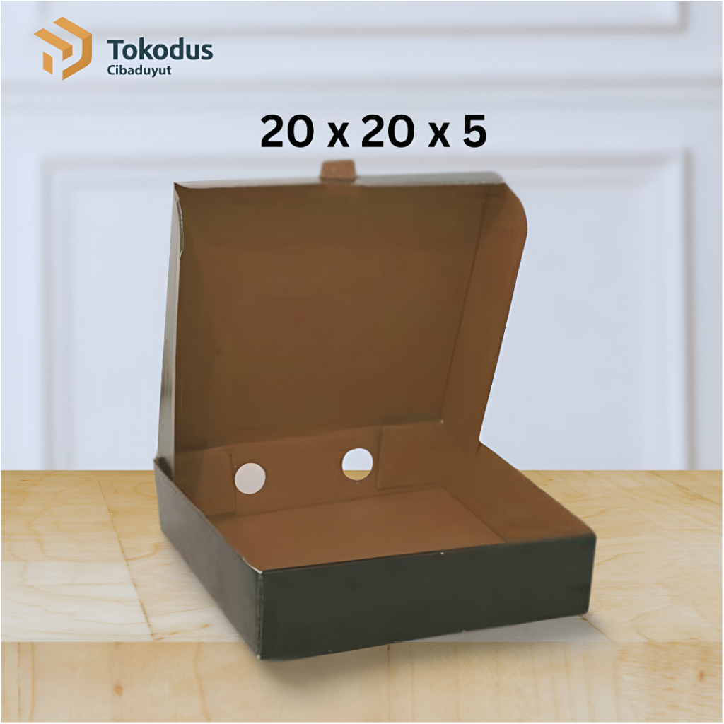 Kardus Box Pizza polos Hitam | Dus packing | Dus Pizza Warna Hitam | Dus Kaos uk 20 x 20 x 5 cm - To