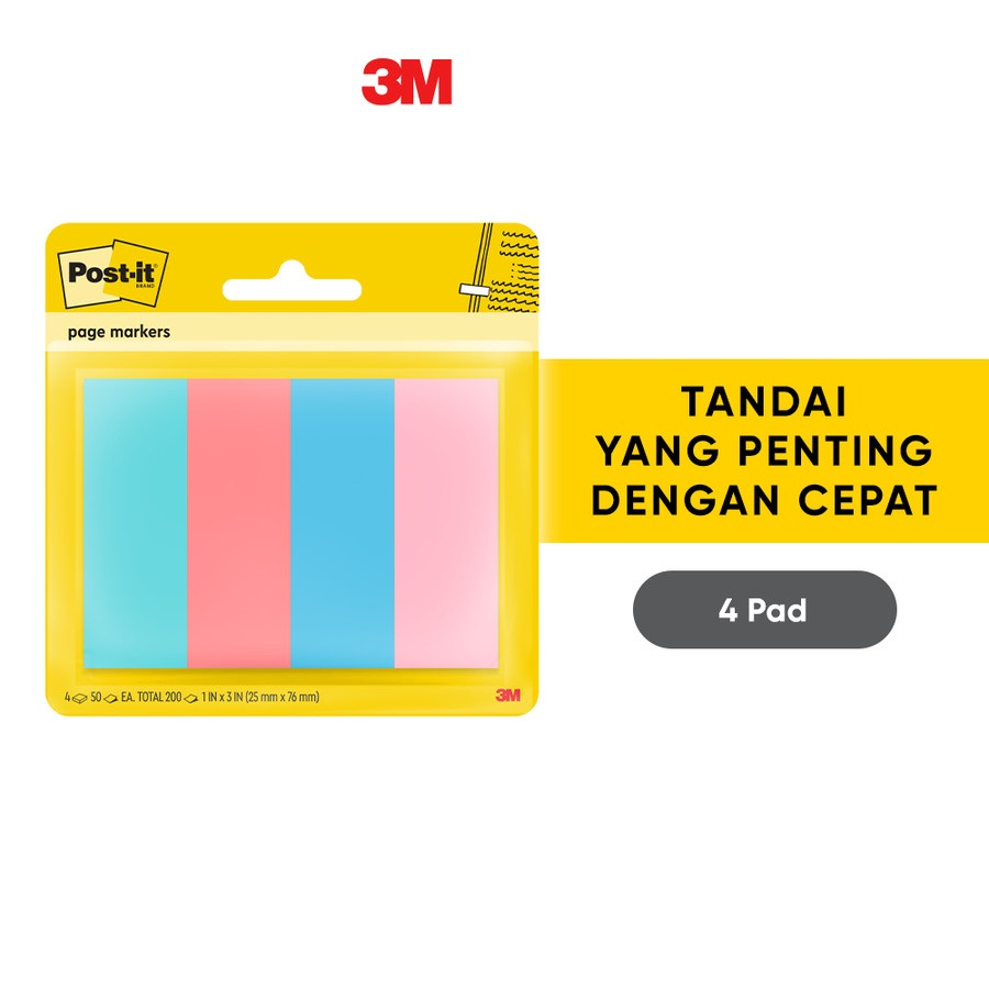 

Tokiko Post-It 3M Penanda Halaman 671-4ASST Floral Fantasy Page Marker