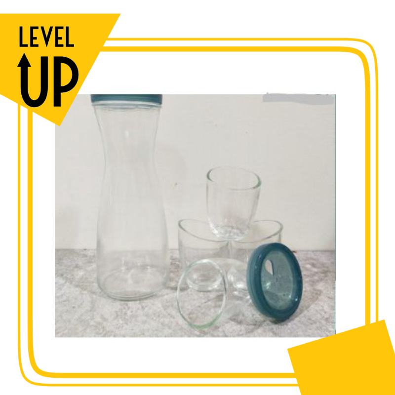 WATER JAR BOTTLE + GLASS WARE SET 6PCS