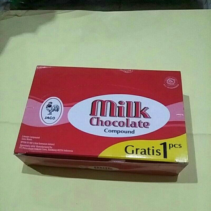 

COKLAT JAGO MILK COKLAT COMPOUND 12+1PC @10GR