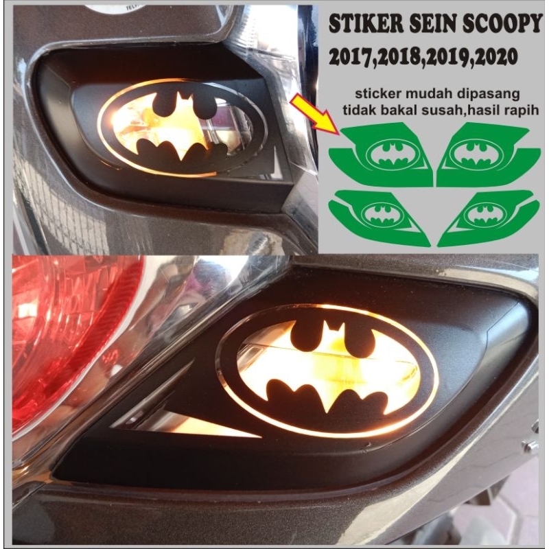 stiker cutting sticker variasi sein logo batman motor scoopy 2017,208,2019