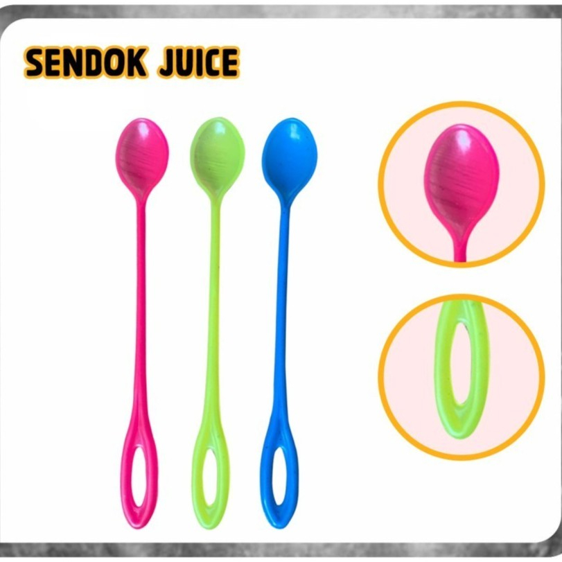 Sendok Es Cream Teh Jus Buah Plastik Panjang / Dessert Spoon Souvenir Kemas Grosir OXX