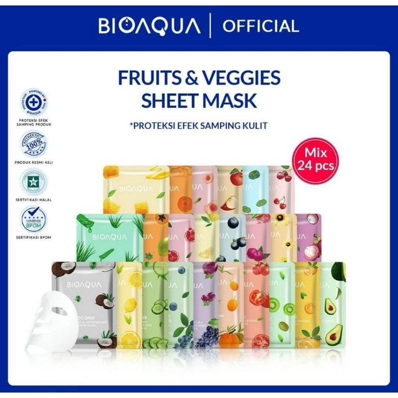 BIOAQUA Sheet Mask Essence Face Mask / Masker Wajah BPOM