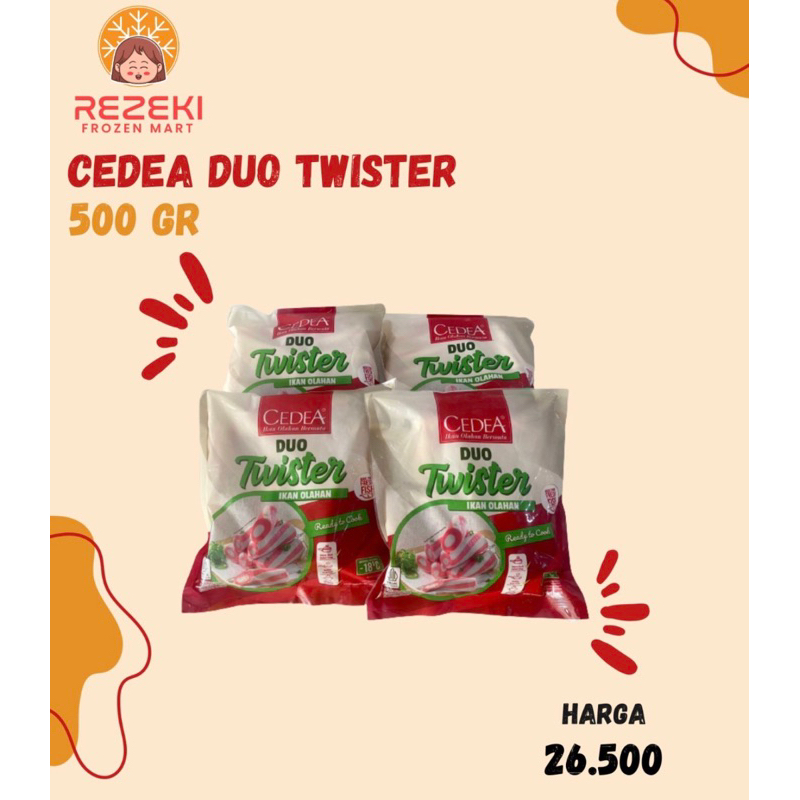 

Cedea Duo Twister 500 Gr | Ikan Olahan Isi 33 Pcs | Frozen Food Murah