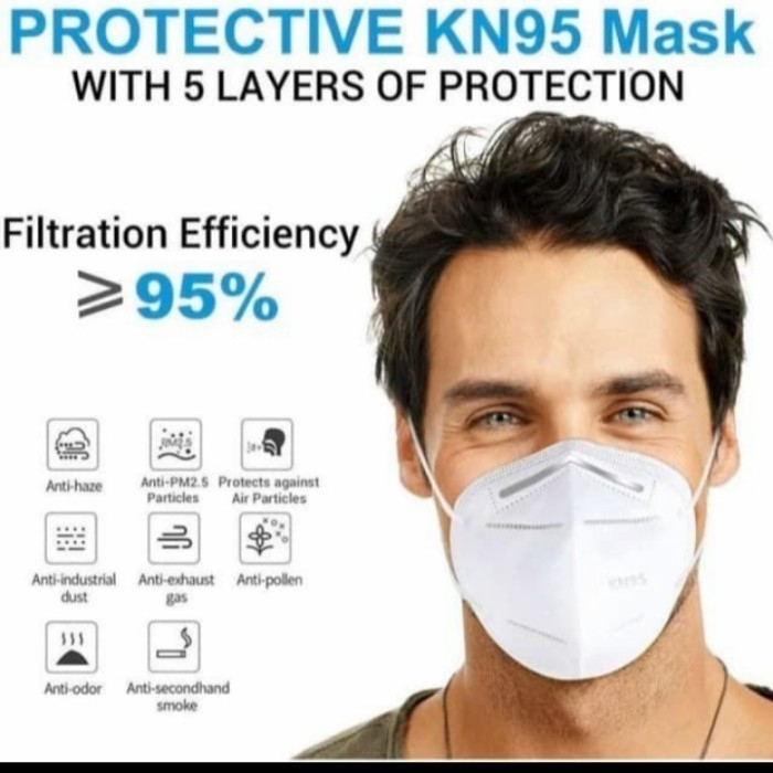 Masker KN95 PM2.5 Earloop kn 95 filter 95% setara n95 4 ply isi 50 Pcs