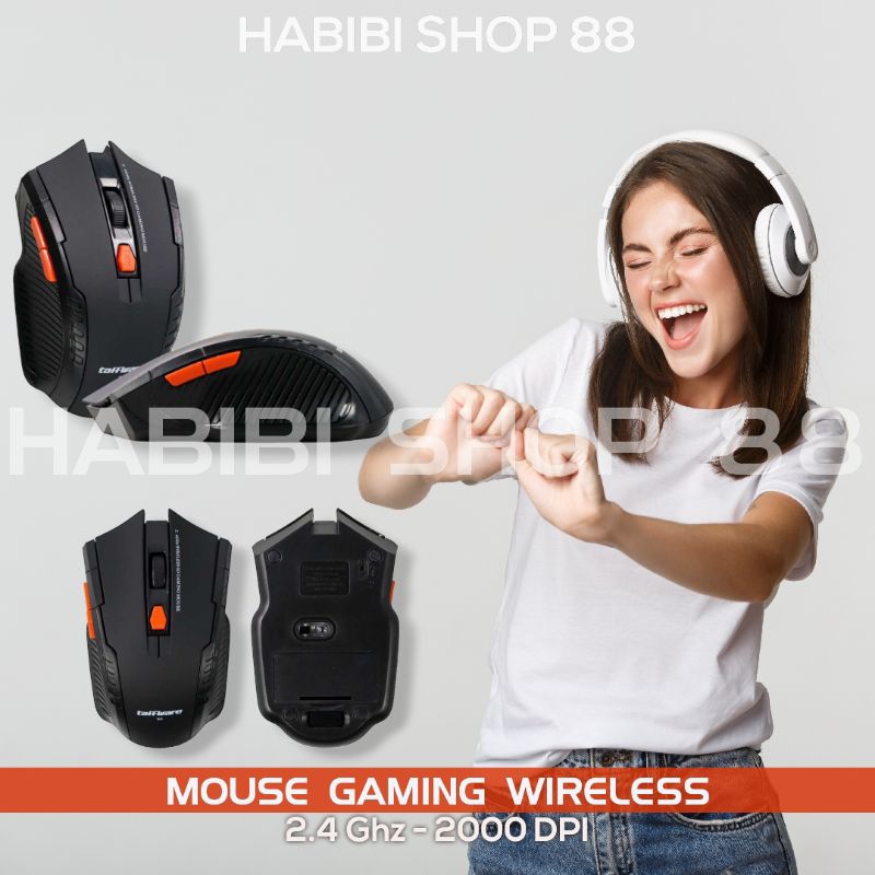 Mouse Gaming Tanpa Kabel Futuristik Wireless Gaming Mouse 2000 DPI