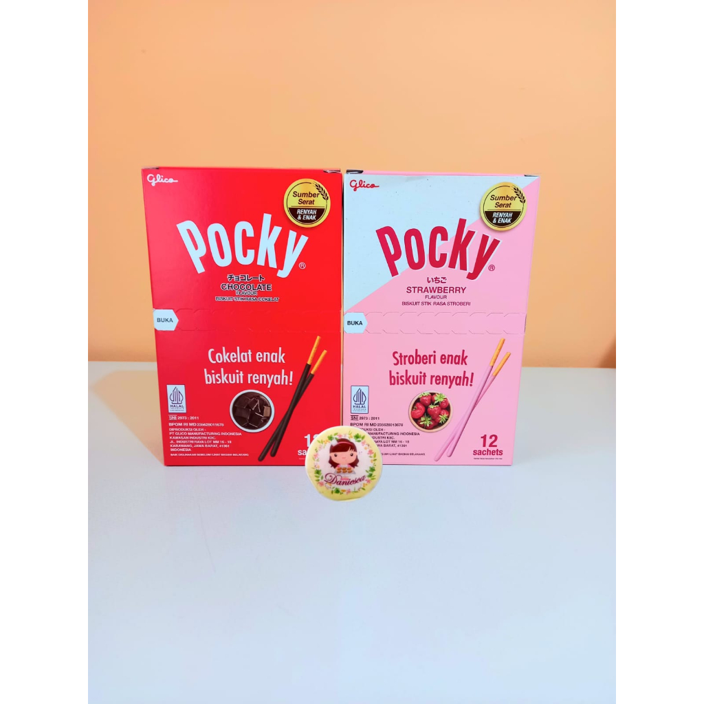 

.Sekotak Pocky Single Biskuit Stik Rasa Chocolate Strawberry Isi 12 Sachet ( ds bgr )