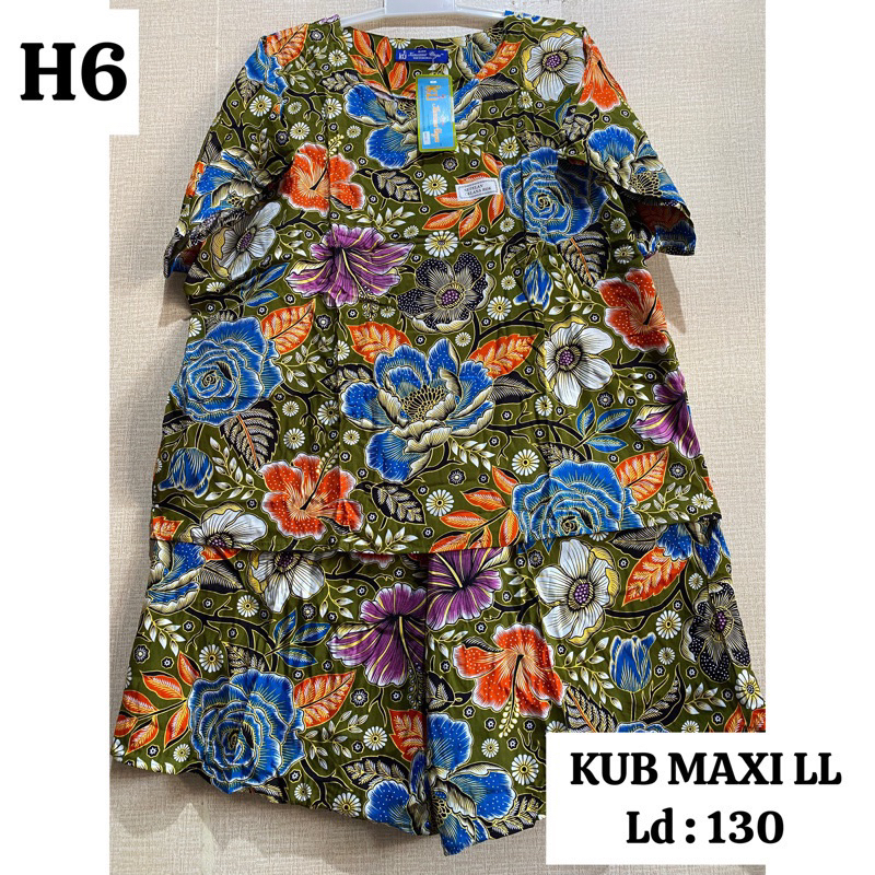 COD| Kencana Ungu Setelan Maxi LL Baby Doll Jumbo Ld.130 cm - Setelan Kulot Pendek Label Biru Baju S