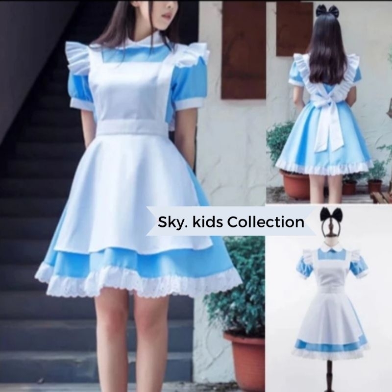 New Collection Kostum Cosplay Maid Blue Alice dan Mary//kosplay Alice /baju Alice /Kostum Cosplay An