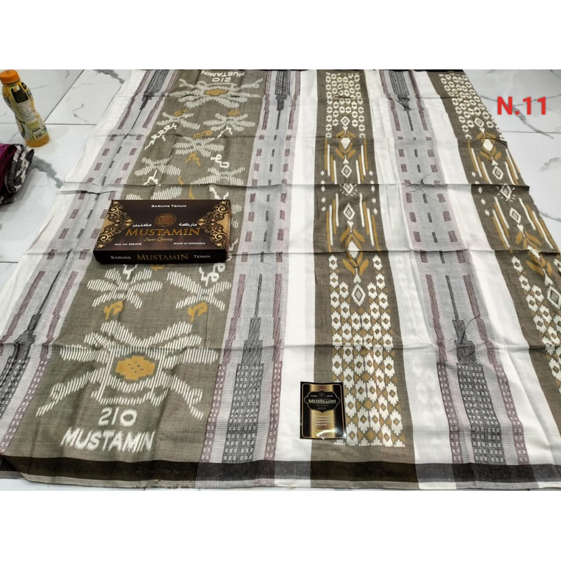*Sarung Mustamin Songket minim putih Bahan Rayon Super