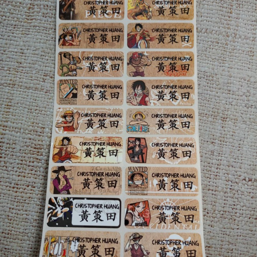 

One Piece Label nama sticker label name waterproof
