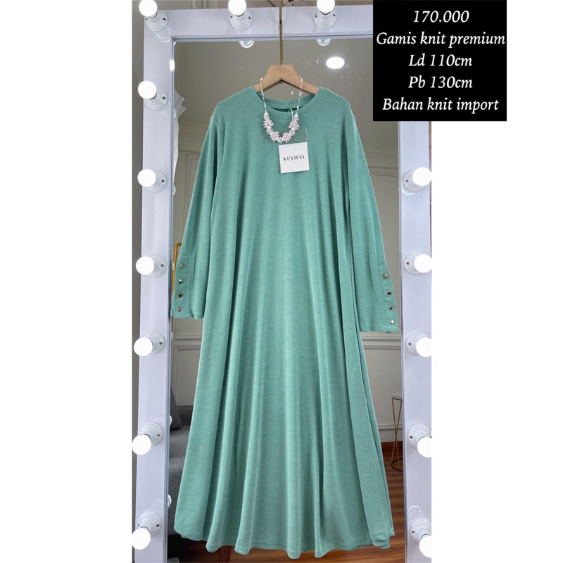 gamis Knit premium || gamis polos knit Import