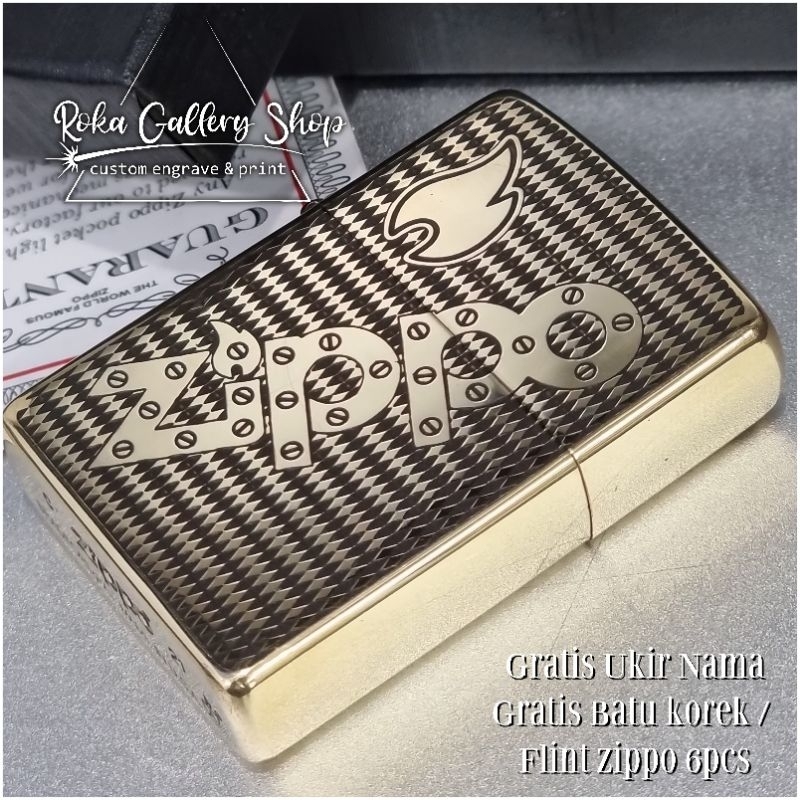 zippo aniversary zippo logo pattern batik etching timbul zippo armor japan | RARE LIMITED EDITION