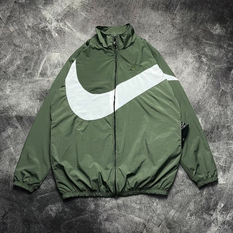 Jaket Vintage Nike Big Swoosh Green Uniform